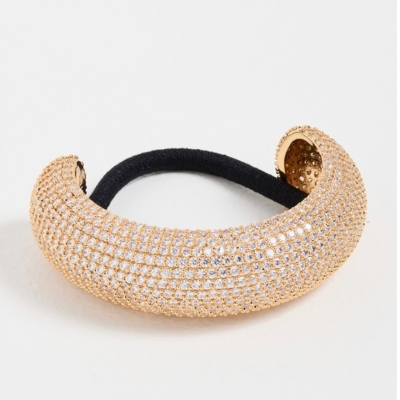 Lelet NY Gold Plated  Crystal Paved Ponytail Hair Ponytail Cuff NWT - Picture 8 of 8